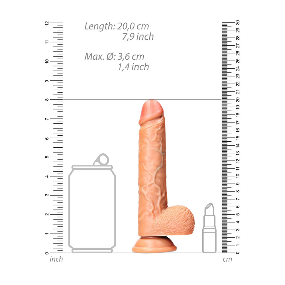 Straight Realistic Dildo With Balls And Suction Cup 7'' Tan | 7423522628652 | Available at EroticWarehouse.com