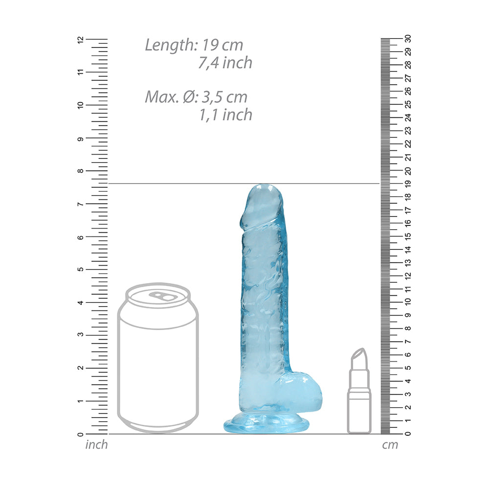 Realistic Dildo With Balls 7" Blue | 7423522631676 | Available at EroticWarehouse.com