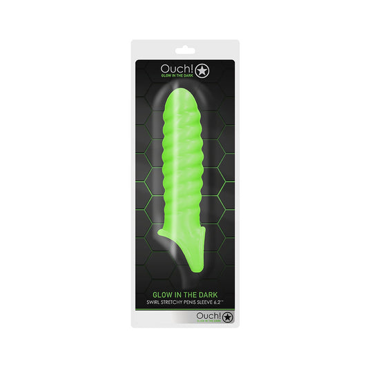 Ouch! Swirl Stretchy Penis Sleeve Glow In The Dark | 7423522640623 | Available at EroticWarehouse.com