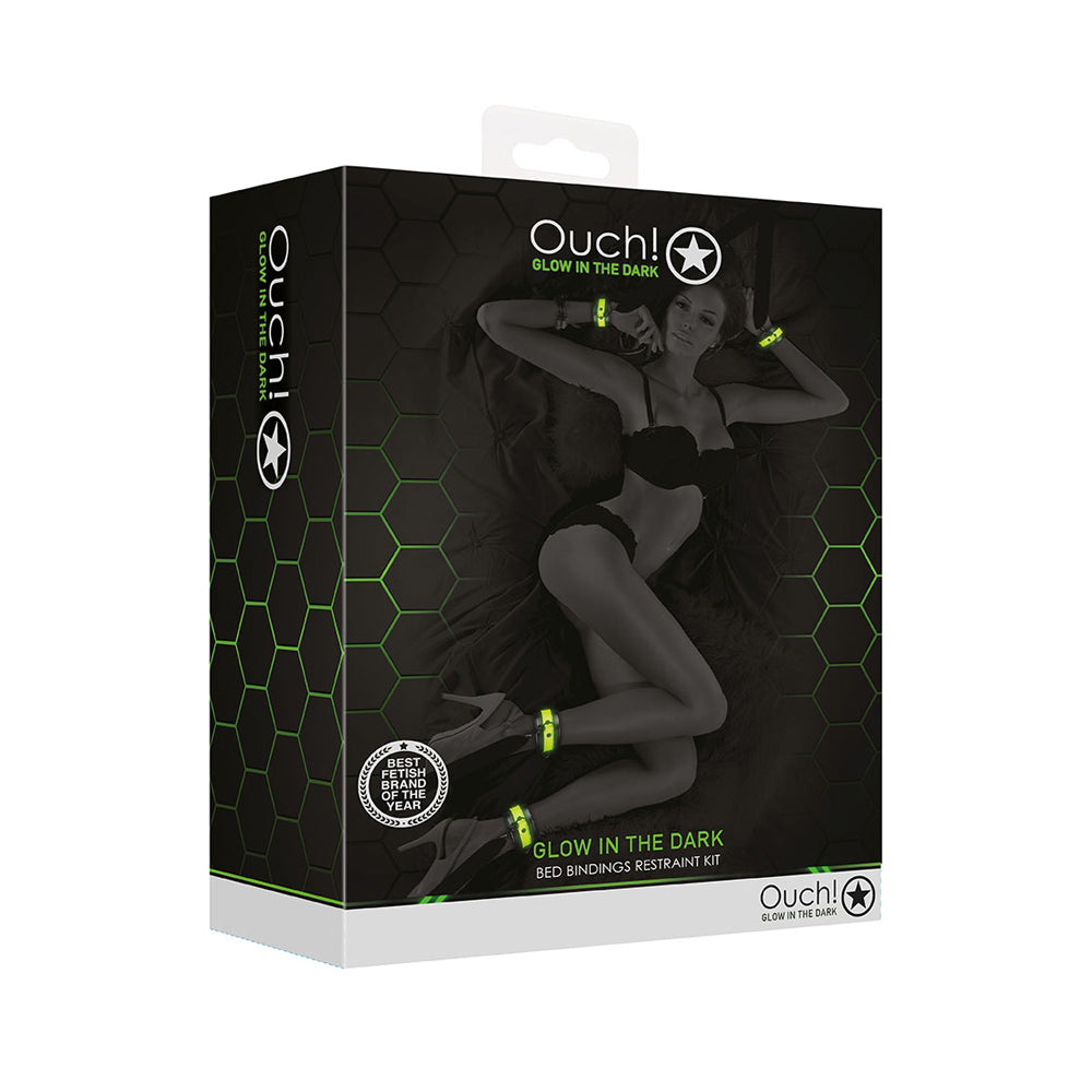Ouch! Bed Bindings Restraint Kit Glow In The Dark | 7423522641606 | Available at EroticWarehouse.com