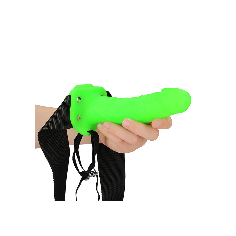 Ouch! Realistic 7" Strap-On Harness Glow In The Dark | 7423522650608 | Available at EroticWarehouse.com