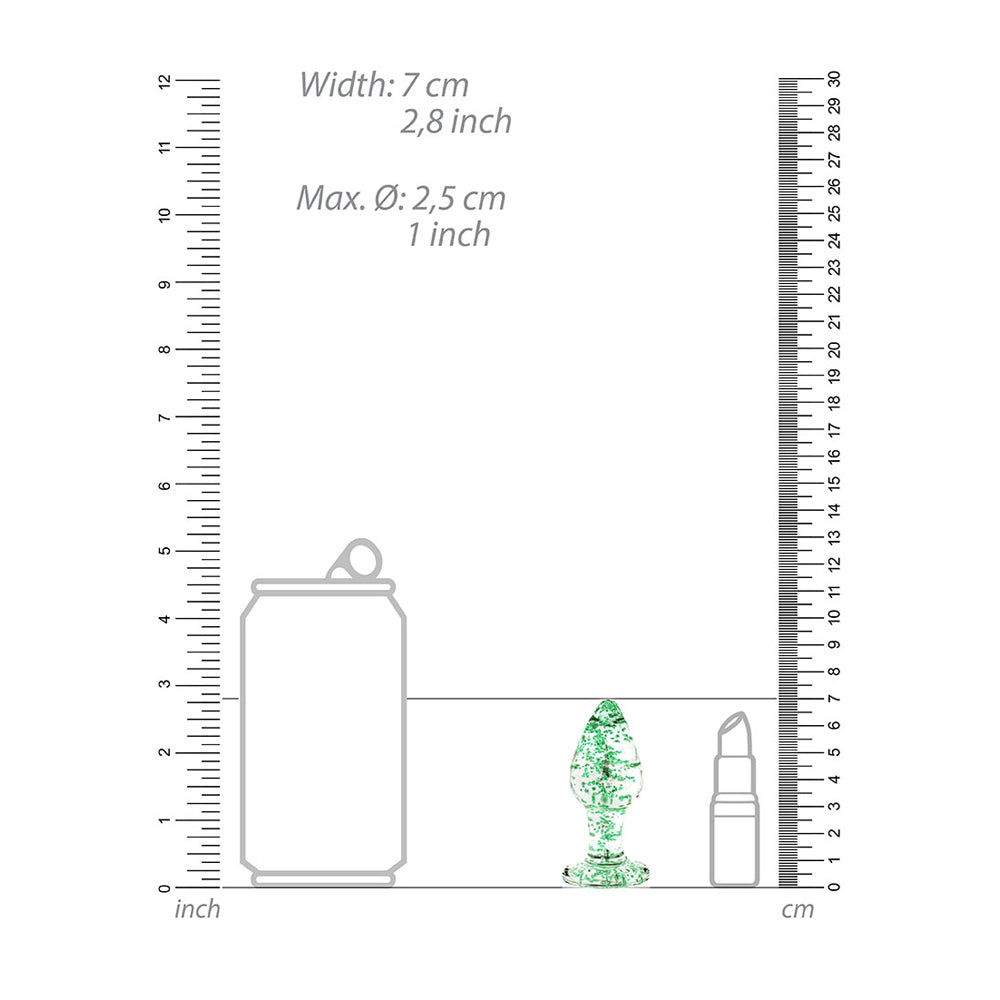 Ouch! Glass Butt Plug Glow In The Dark Small | 7423522650615 | Available at EroticWarehouse.com