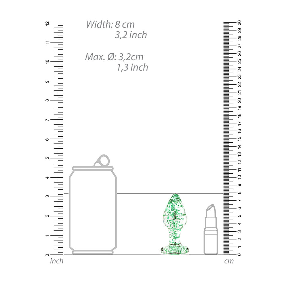 Ouch! Glass Butt Plug Glow In The Dark Medium | 7423522650622 | Available at EroticWarehouse.com