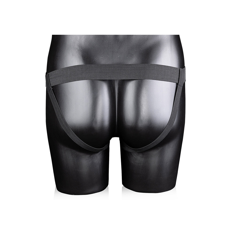 Ouch! Ribbed Hollow Strap-On With Balls 8" Metallic Blue | 7423522655689 | Available at EroticWarehouse.com