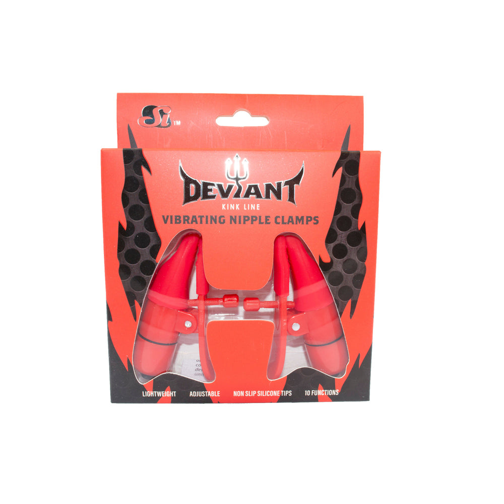 Vibrating Nipple Clamps Red | 752875951917 | Available at EroticWarehouse.com