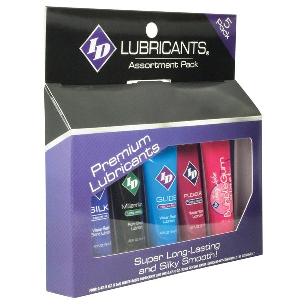 ID Sensual Lubricants Assorted Sampler 5Pk | 761236100055 | Available at EroticWarehouse.com