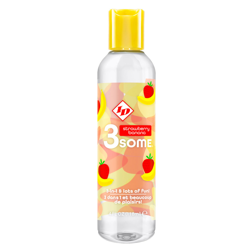 Id 3Some Strawberry Banana Lube 4 oz. | 761236902796 | Available at EroticWarehouse.com