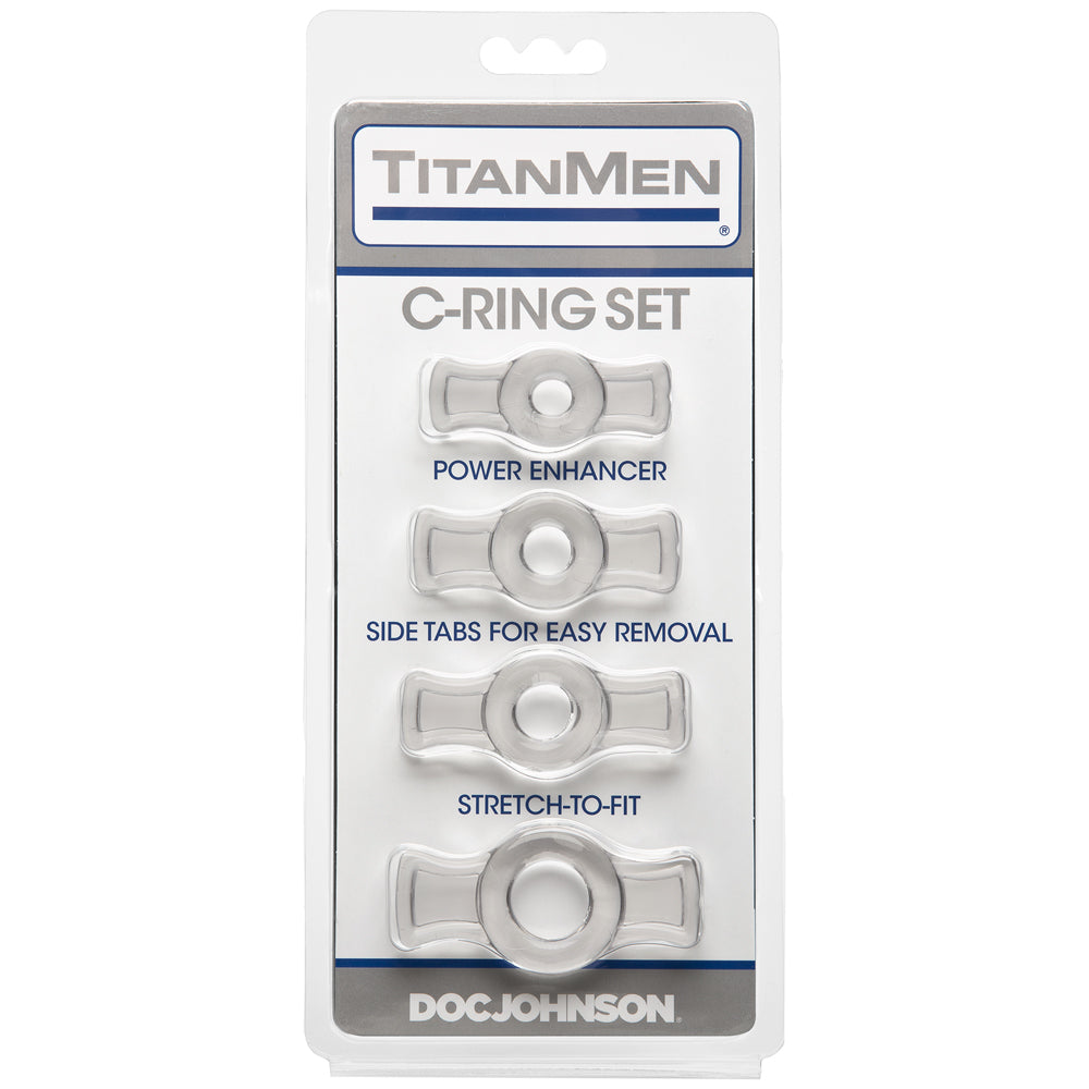 Titanmen Cock Ring Set Clear | 782421016975 | Available at EroticWarehouse.com