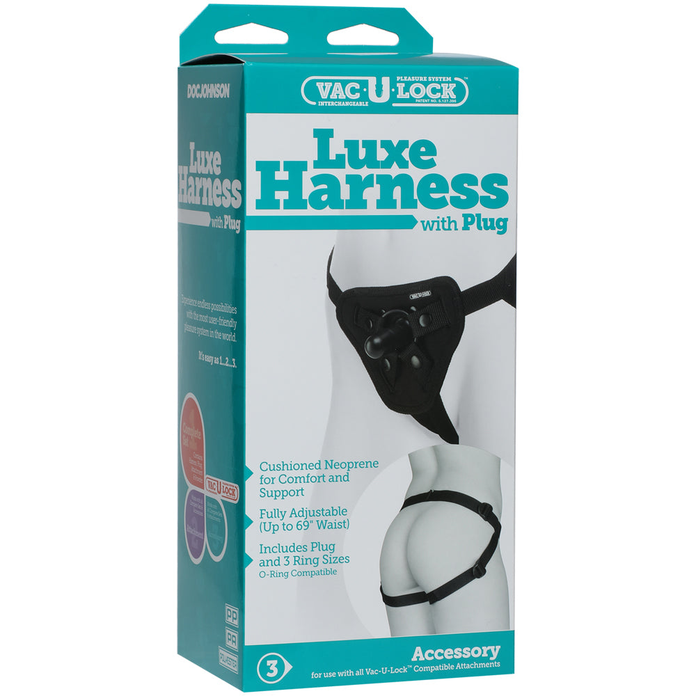 Vac-U-Lock Platinum - Luxe Harness - With Plug Chocolate | 782421018177 | Available at EroticWarehouse.com