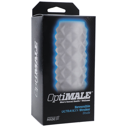 OptiMALE - Reversible ULTRASKYN Stroker - Studs - Frost | 782421021122 | Available at EroticWarehouse.com
