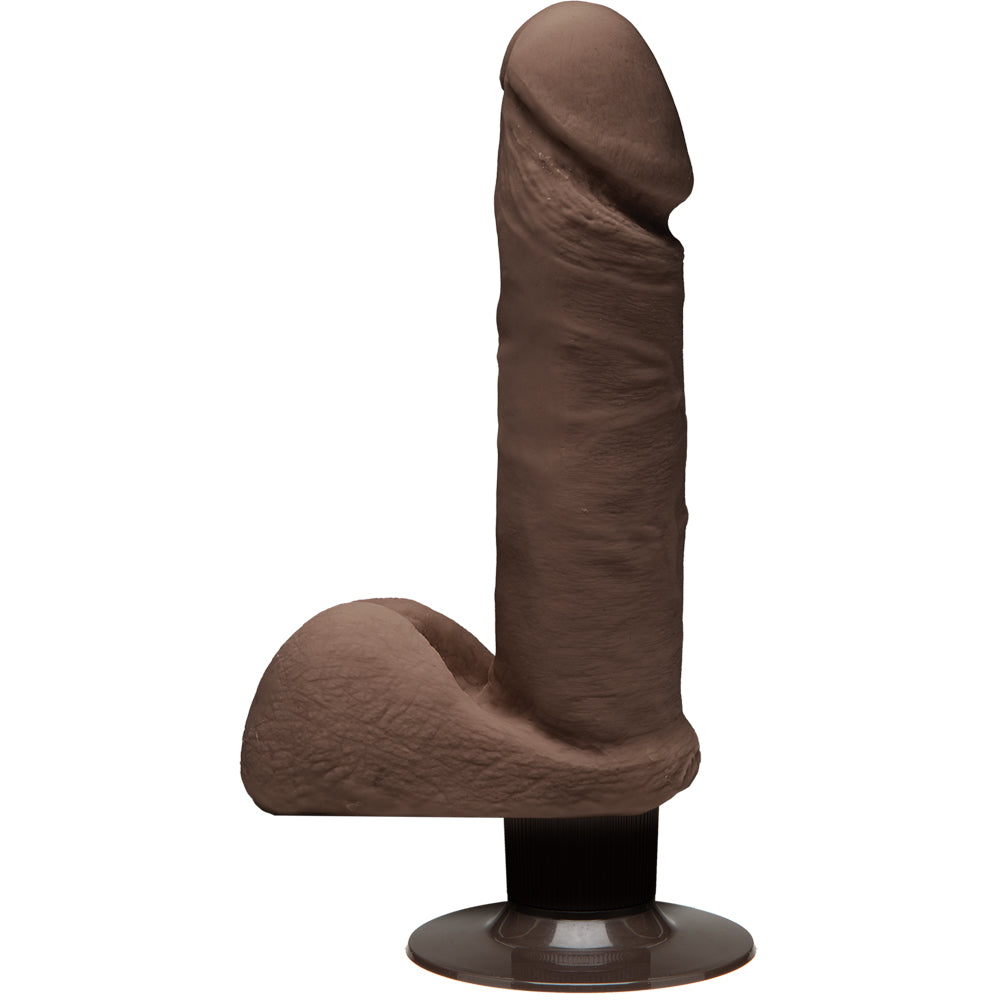 The D Perfect D Vibrating 7" With Balls Ultraskyn Chocolate | 782421058982 | Available at EroticWarehouse.com