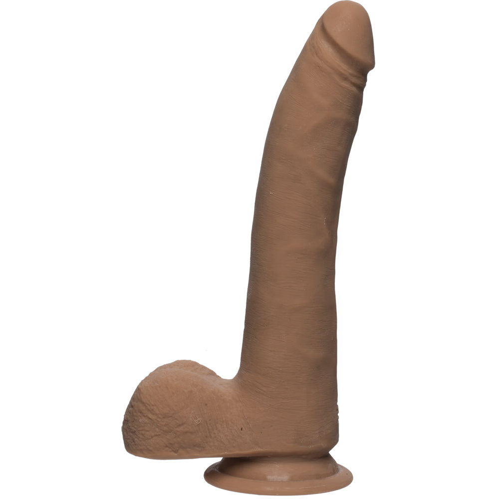 The D Realistic D Slim 9" With Balls Ultraskyn Caramel | 782421068660 | Available at EroticWarehouse.com