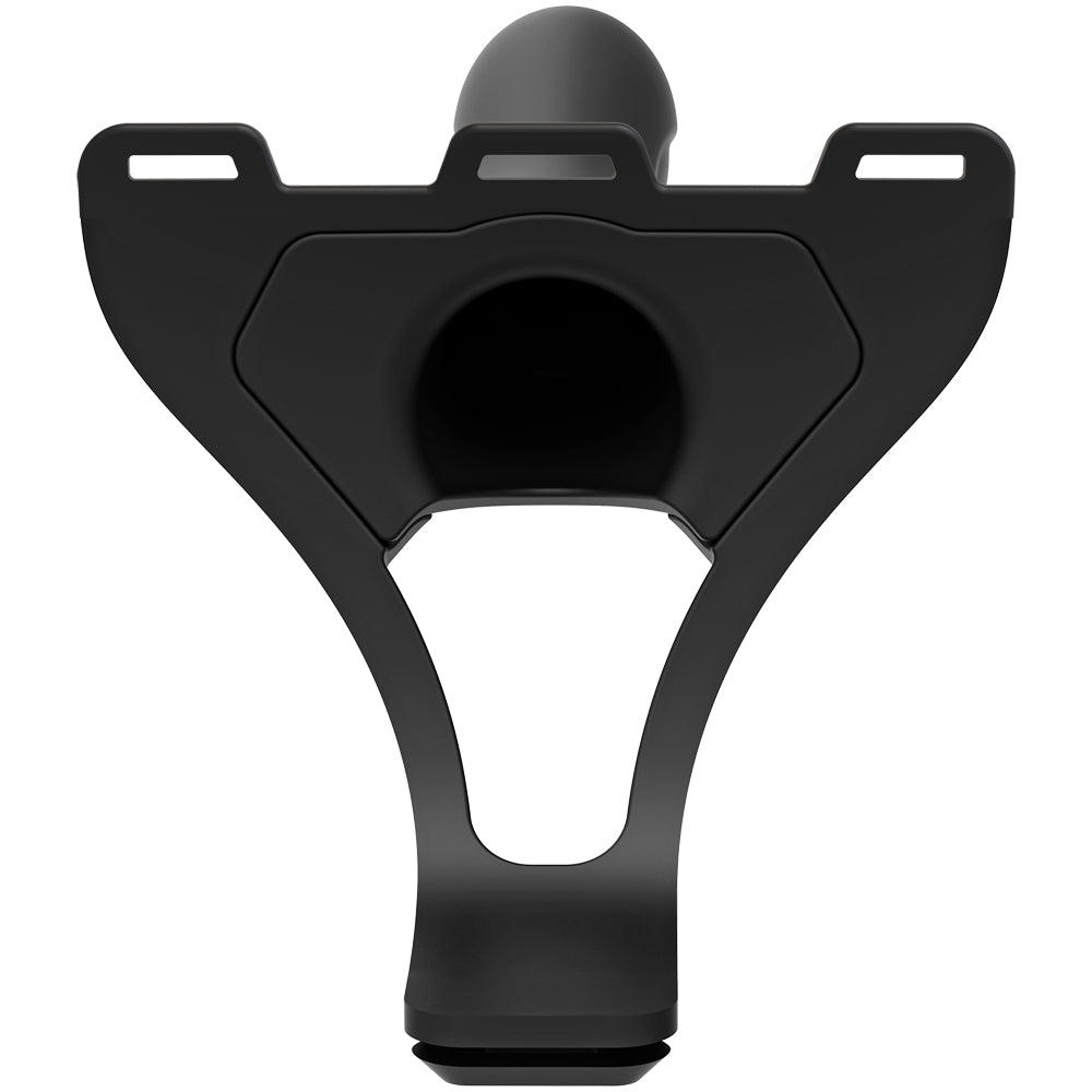 Body Extensions Be Strong 2-Piece Set Silicone Harness with 7.5" Slim Dong Black | 782421070359 | Available at EroticWarehouse.com