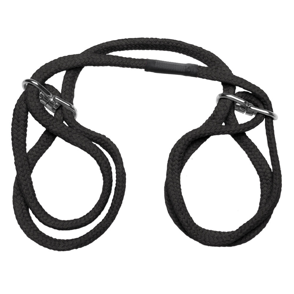 Japanese Style Bondage 100% Cotton Wrist Or Ankle Cuffs Black | 782421072711 | Available at EroticWarehouse.com