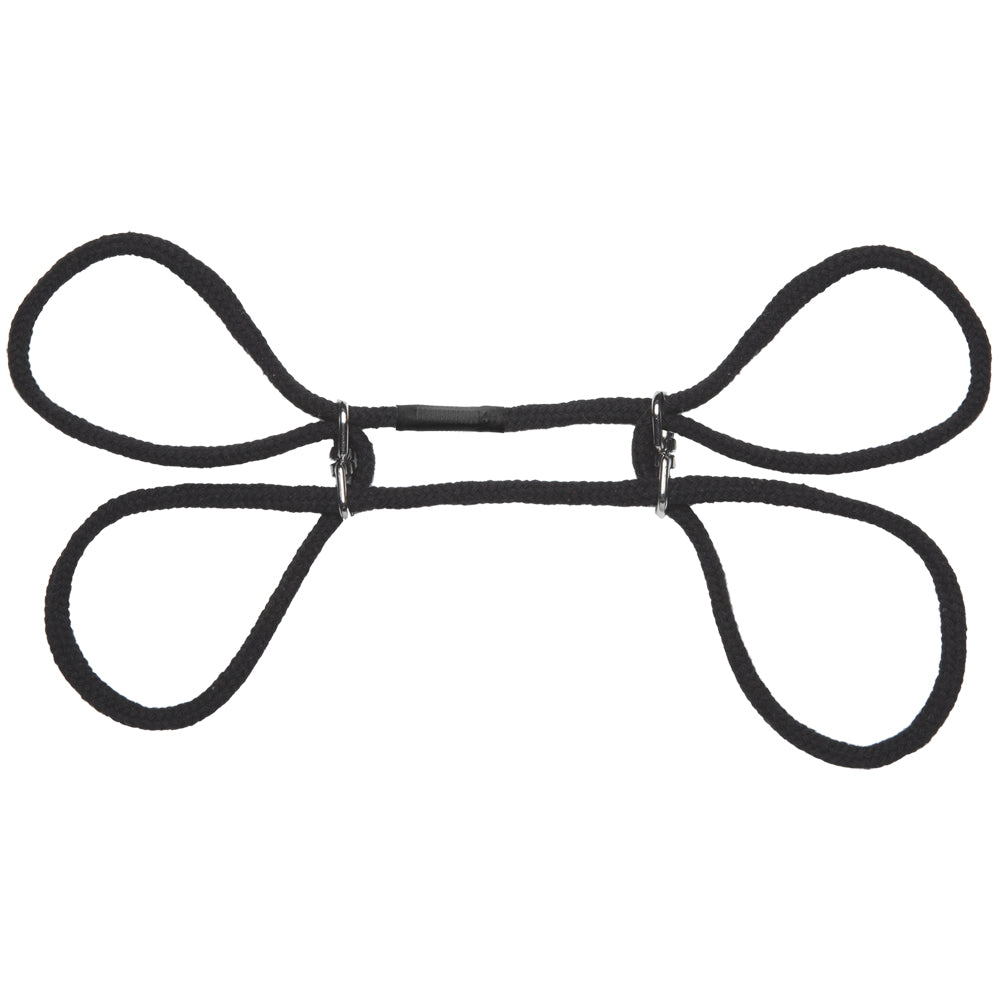 Japanese Style Bondage 100% Cotton Wrist Or Ankle Cuffs Black | 782421072711 | Available at EroticWarehouse.com