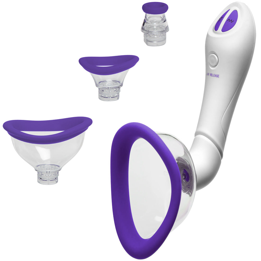 Bloom Intimate Body Pump Automatic Vibrating Rechargeable Purple/White | 782421077723 | Available at EroticWarehouse.com
