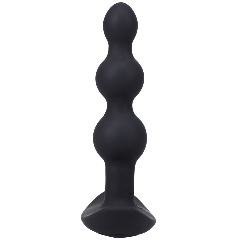 A-Play Beaded Vibe Rechargeable Silicone Anal Plug With Remote Black | 782421081324 | Available at EroticWarehouse.com