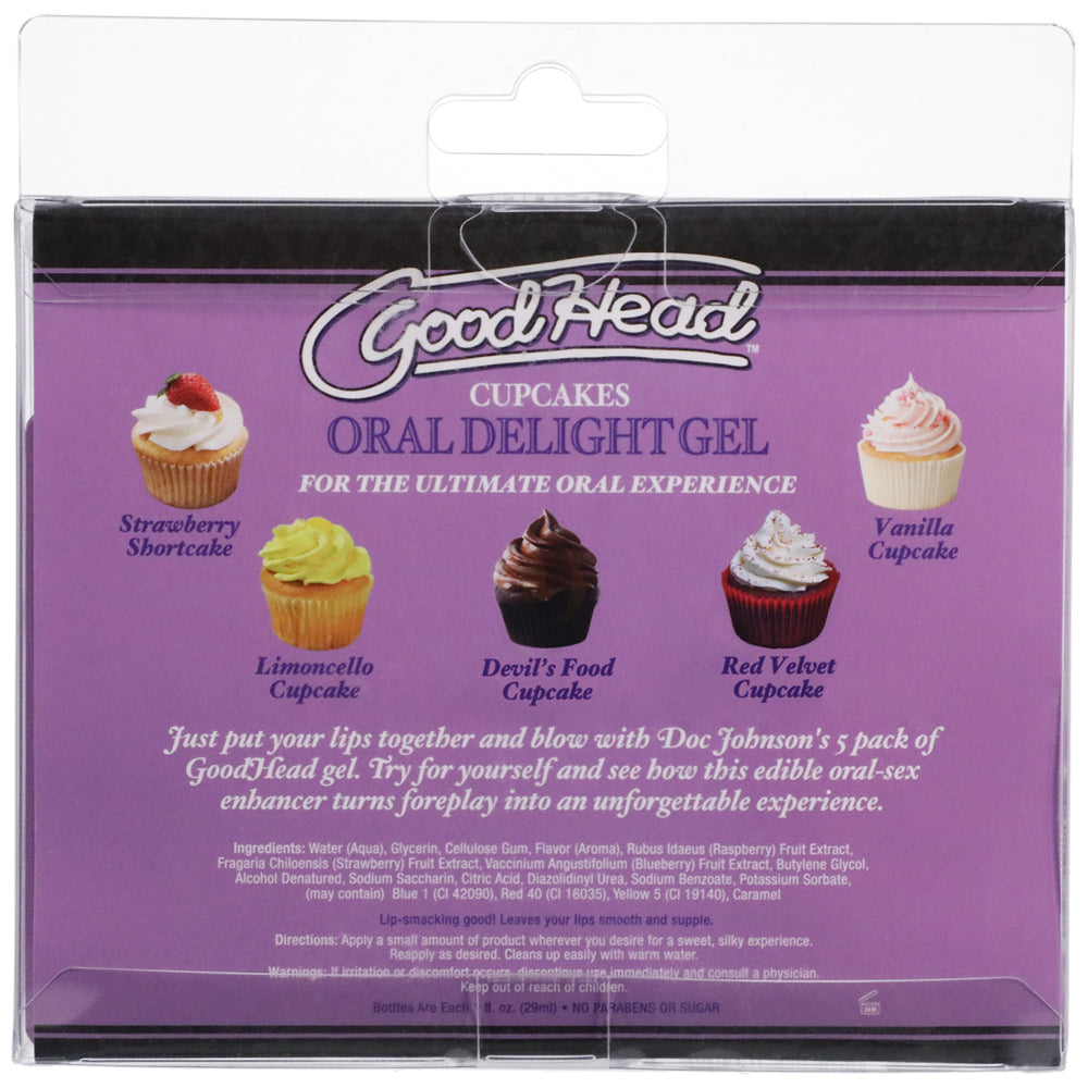 Goodhead Oral Delight Gel Cupcakes 5Pk 1 oz. | 782421083212 | Available at EroticWarehouse.com