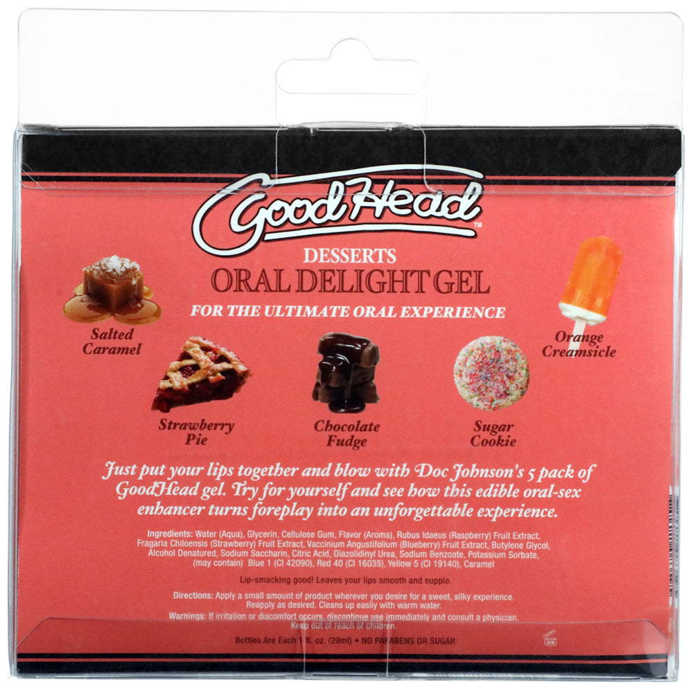 Goodhead Oral Delight Gel Desserts 5Pk 1 oz. | 782421083229 | Available at EroticWarehouse.com