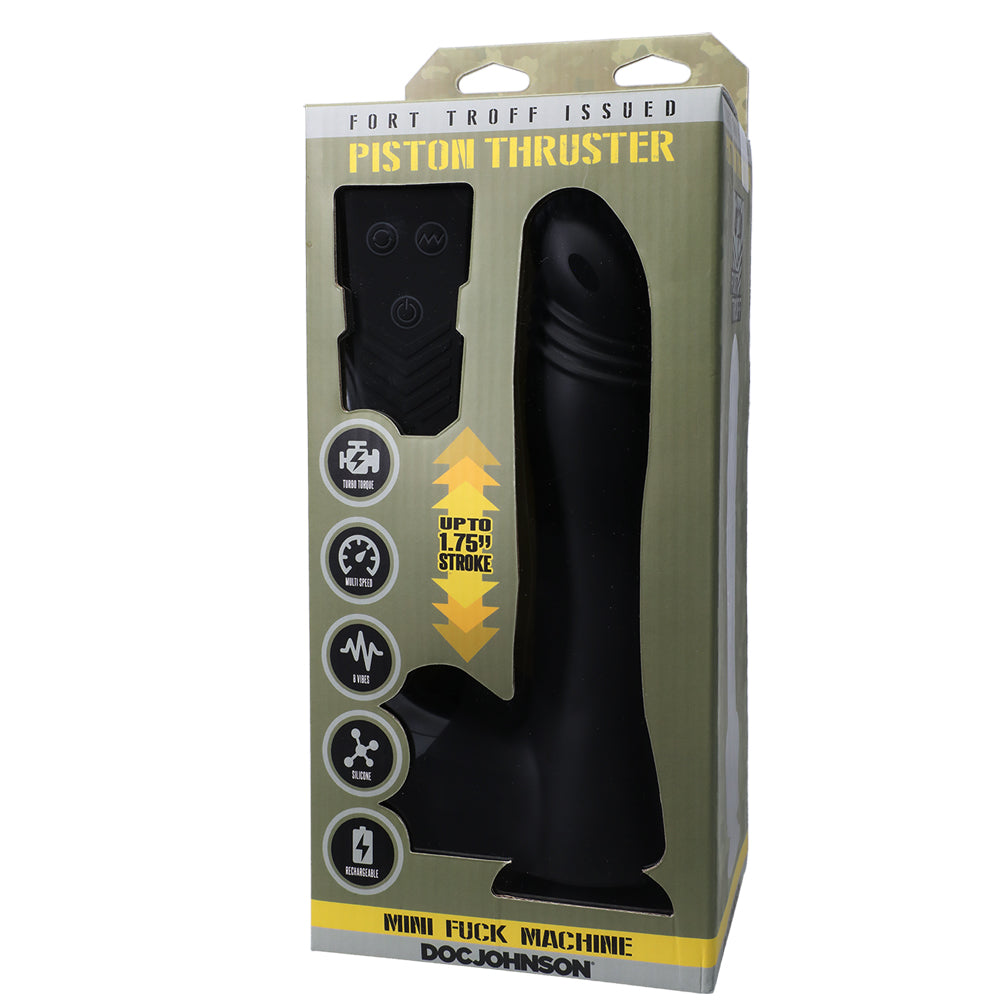 Fort Troff Piston Thruster Mini Fuck Machine Rechargeable Silicone With Remote Black | 782421084523 | Available at EroticWarehouse.com