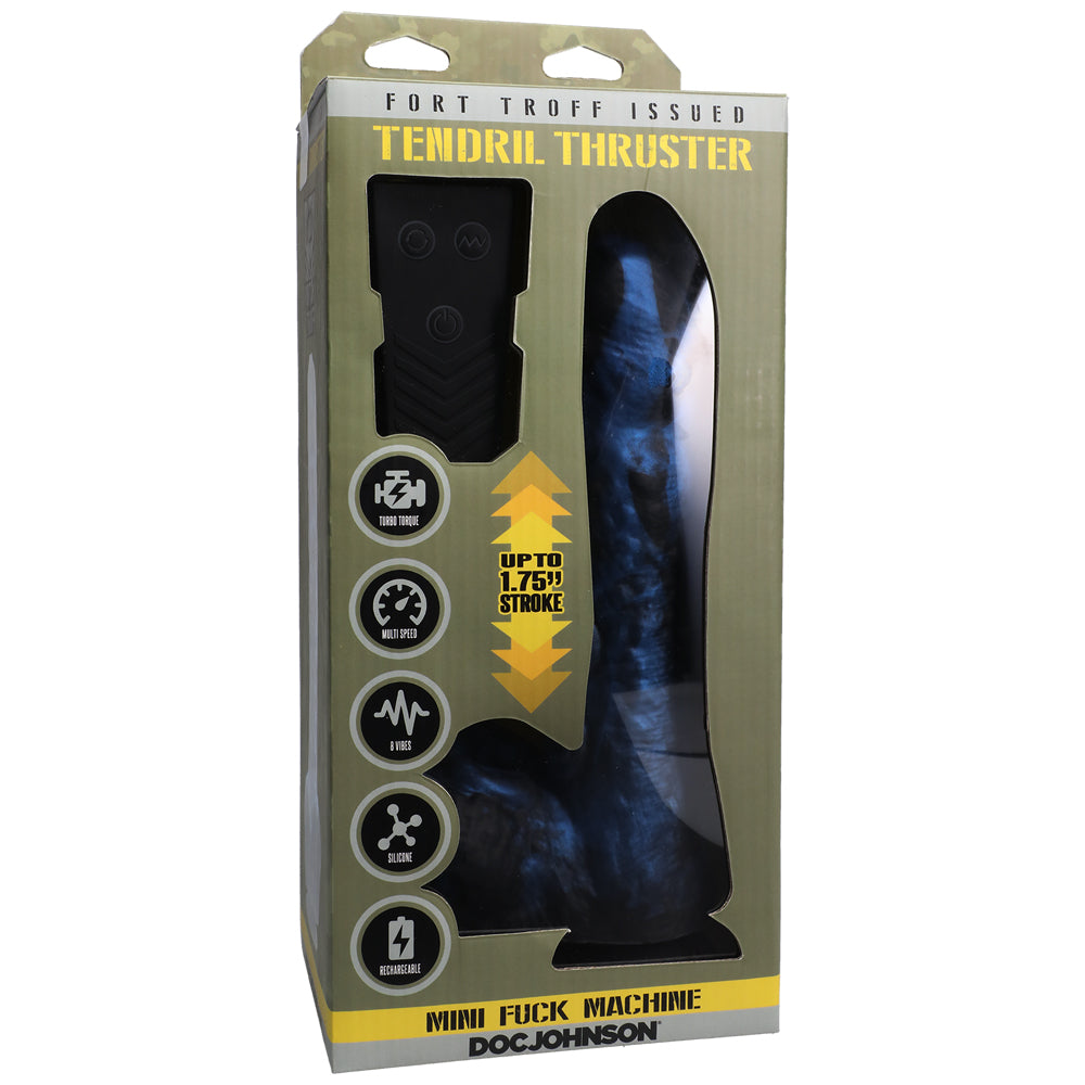 Fort Troff Tendril Thruster Mini Fuck Machine Rechargeable Silicone With Remote Blue/Black | 782421084561 | Available at EroticWarehouse.com