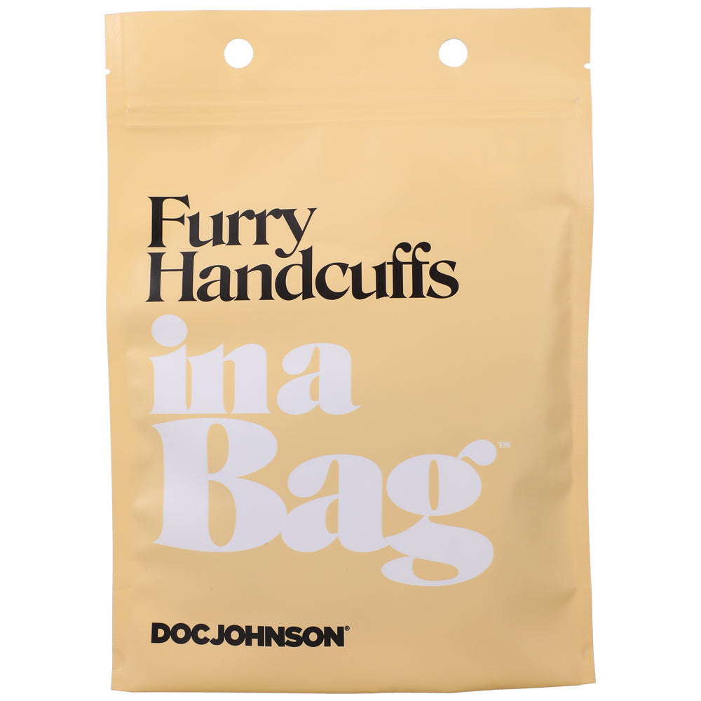 Furry Handcuffs In A Bag Black | 782421088484 | Available at EroticWarehouse.com