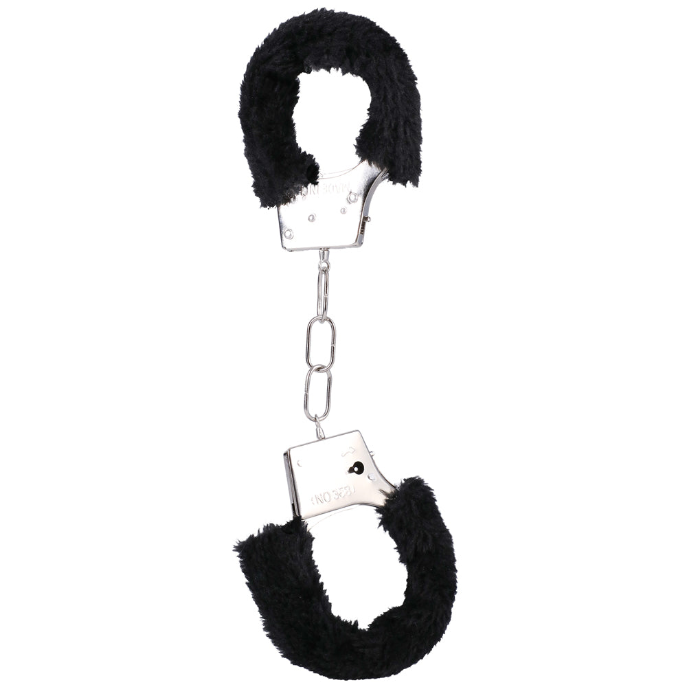 Furry Handcuffs In A Bag Black | 782421088484 | Available at EroticWarehouse.com