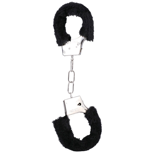 Furry Handcuffs In A Bag Black | 782421088484 | Available at EroticWarehouse.com