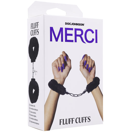 Merci Fluff Cuffs Black | 782421088712 | Available at EroticWarehouse.com