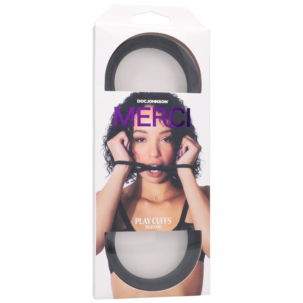 Merci Play Cuffs Black | 782421088996 | Available at EroticWarehouse.com