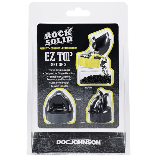 Rock Solid EZ Top Set Of 3 Black, Yellow, Grey | 782421090159 | Available at EroticWarehouse.com