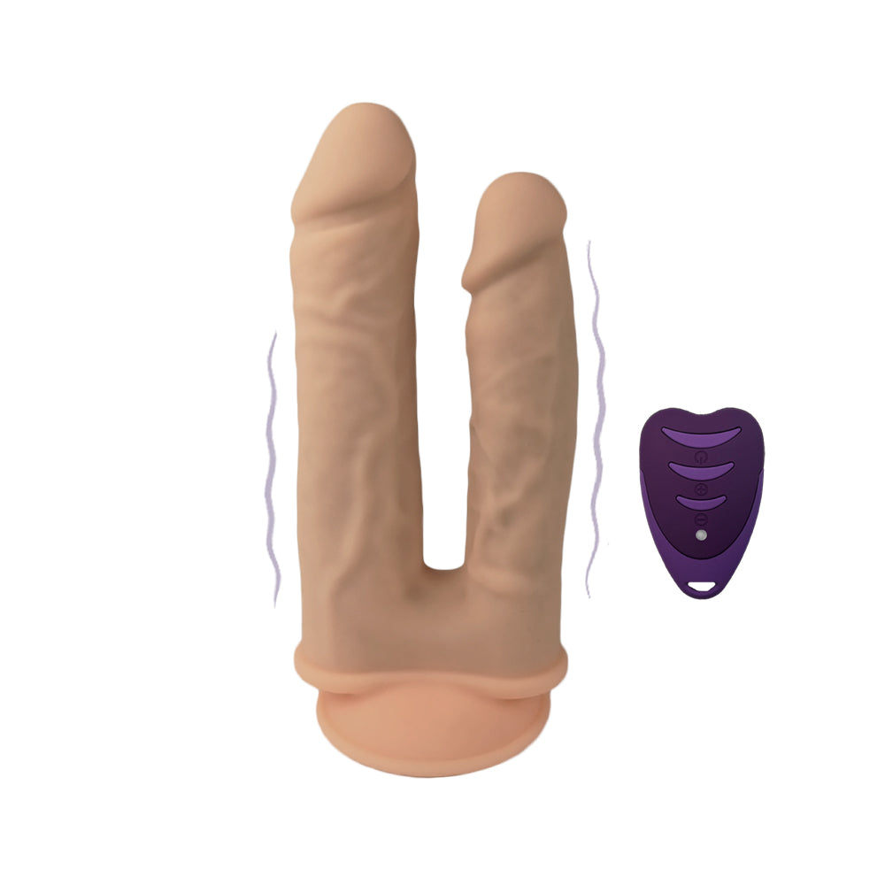 Silex-D The Original Double Penetration Dildo 7" + 8" Vibrations Vanilla | 782421093976 | Available at EroticWarehouse.com