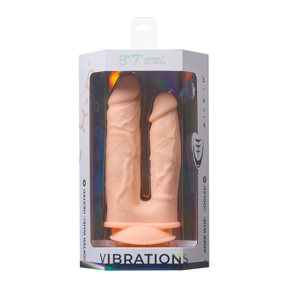 Silex-D The Original Double Penetration Dildo 7" + 8" Vibrations Vanilla | 782421093976 | Available at EroticWarehouse.com