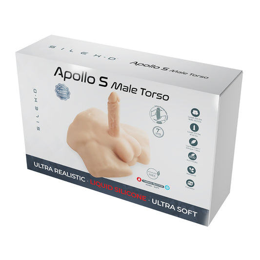 Silex-D Apollo S Male Torso + Liquid Silicone Model 2 Dildo 7" Vanilla | 782421094034 | Available at EroticWarehouse.com