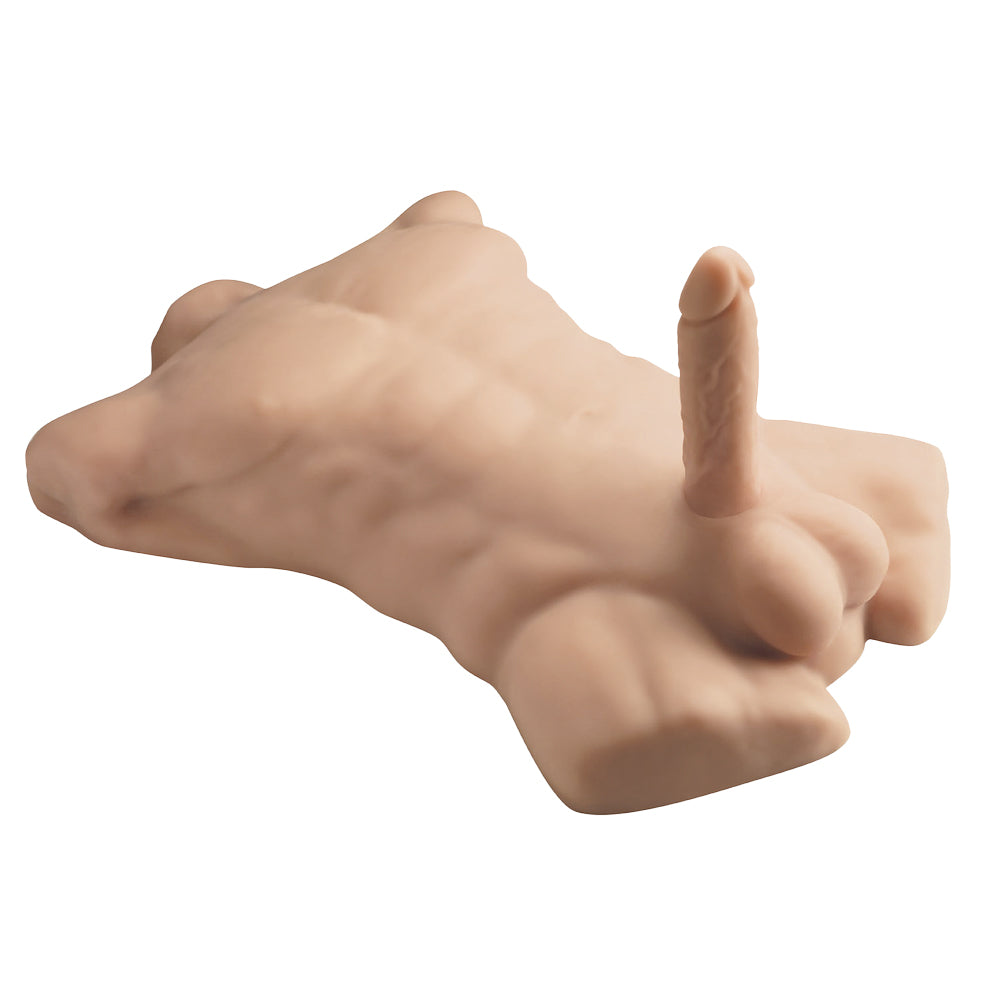 Silex-D Apollo L Male Torso + Liquid Silicone Model 2 Dildo 7" Vanilla | 782421094041 | Available at EroticWarehouse.com
