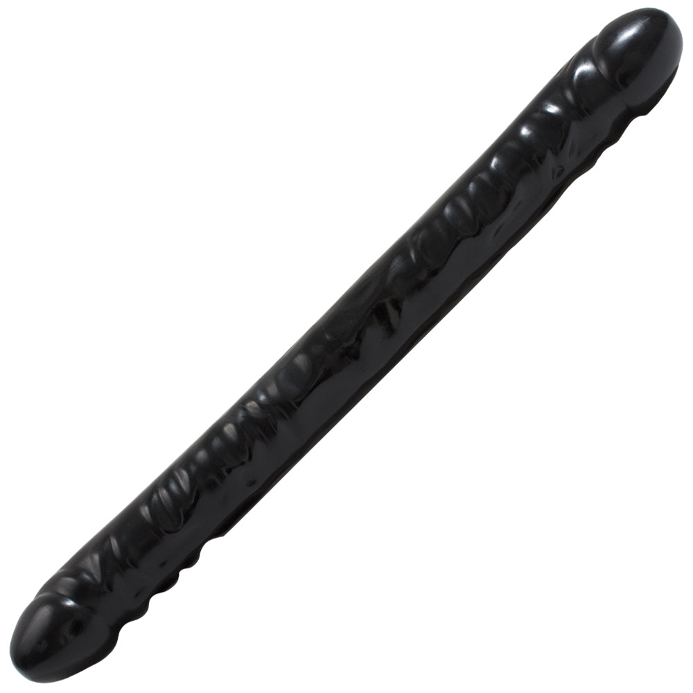 Double Header Dong - 18" - Veined Black | 782421103606 | Available at EroticWarehouse.com