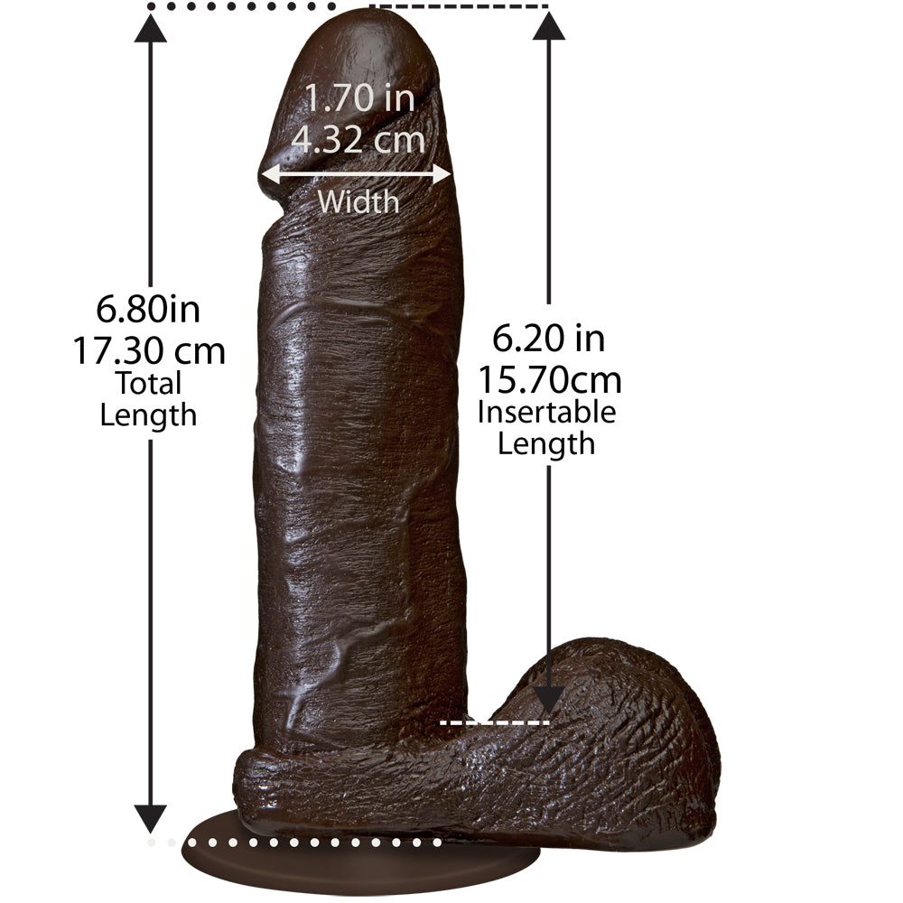 The Realistic Cock - With Removable Vac-U-Lock Suction Cup - 6" - Chocolate | 782421120801 | Available at EroticWarehouse.com
