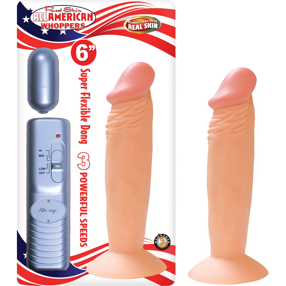 All American Whoppers 6" Vibrating Dong With Bullet Flesh | 782631223415 | Available at EroticWarehouse.com