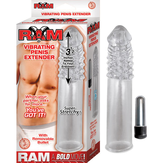 Ram Vibrating Penis Extender Clear | 782631246711 | Available at EroticWarehouse.com