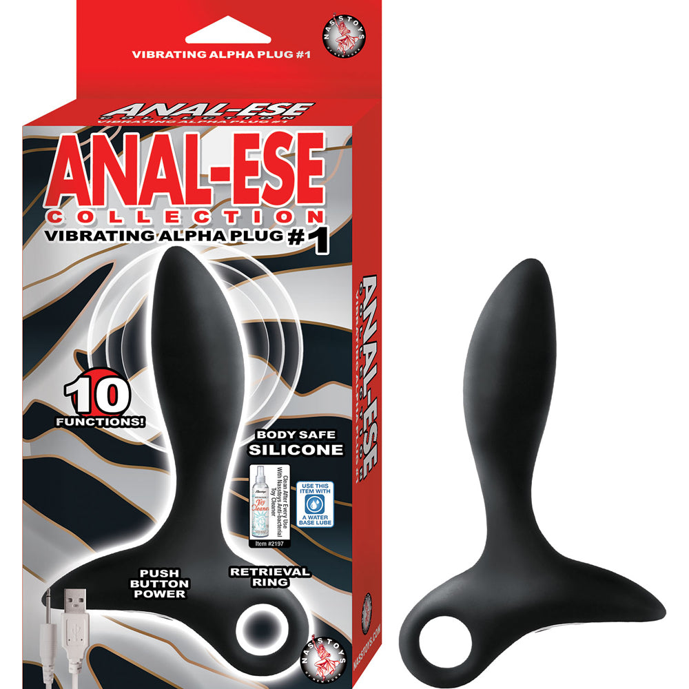 Anal Ese Collection Vibrating Alpha Plug #1 Black | 782631298109 | Available at EroticWarehouse.com