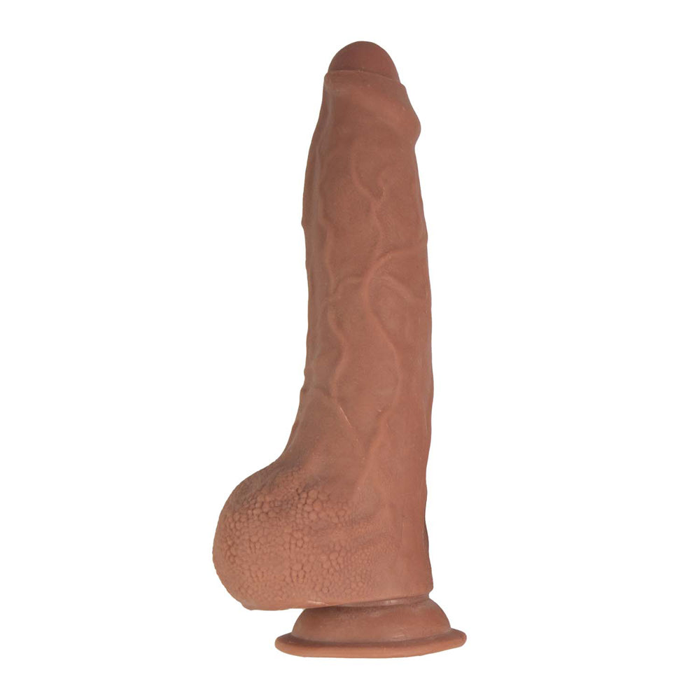 Realcocks Dual Layered Uncut Slider 9.5" Tight Balls Brown | 782631306729 | Available at EroticWarehouse.com