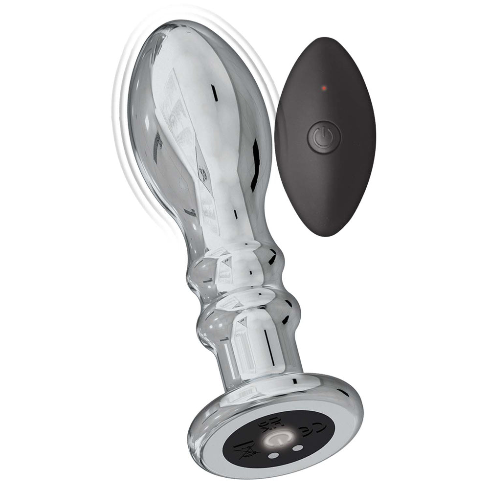 Ass-Sation Remote Vibrating Metal Anal Pleaser Silver | 782631311518 | Available at EroticWarehouse.com