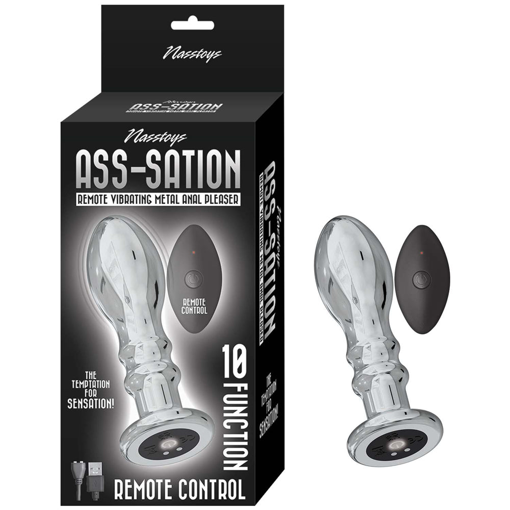 Ass-Sation Remote Vibrating Metal Anal Pleaser Silver | 782631311518 | Available at EroticWarehouse.com
