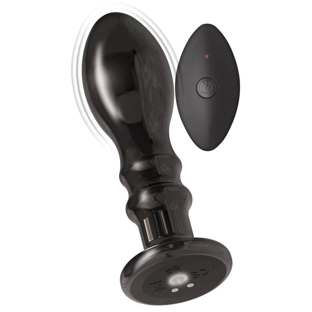 Ass-Sation Remote Vibrating Metal Anal Pleaser Black | 782631311525 | Available at EroticWarehouse.com