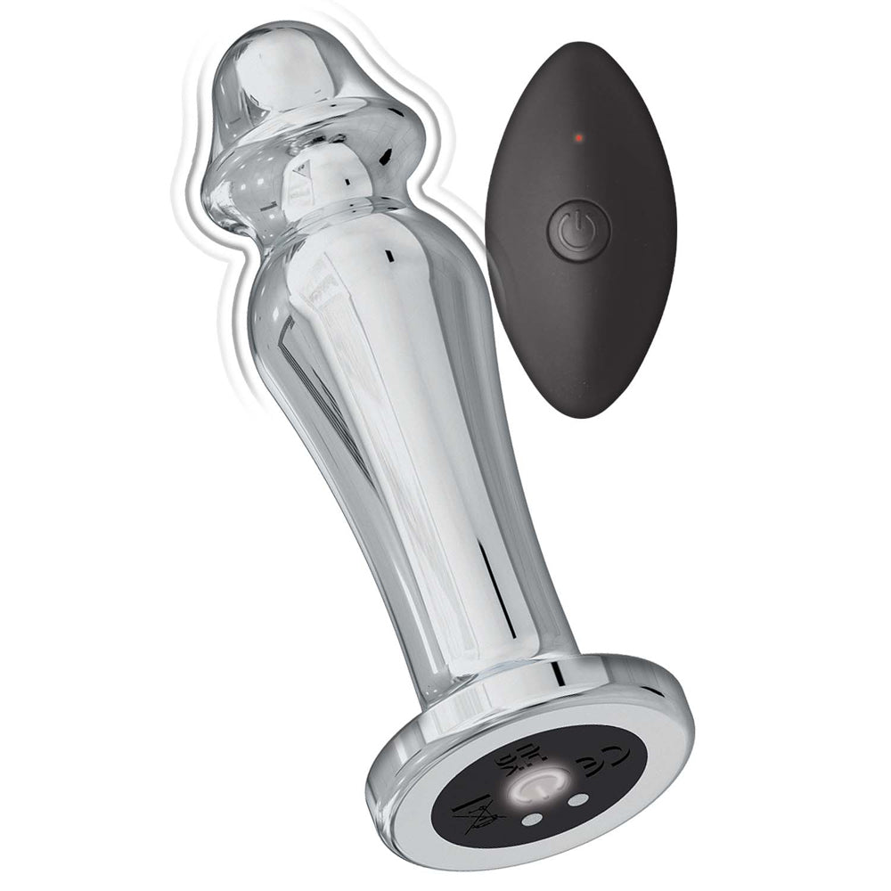 Ass-Sation Remote Vibrating Metal Anal Lover Silver | 782631311617 | Available at EroticWarehouse.com