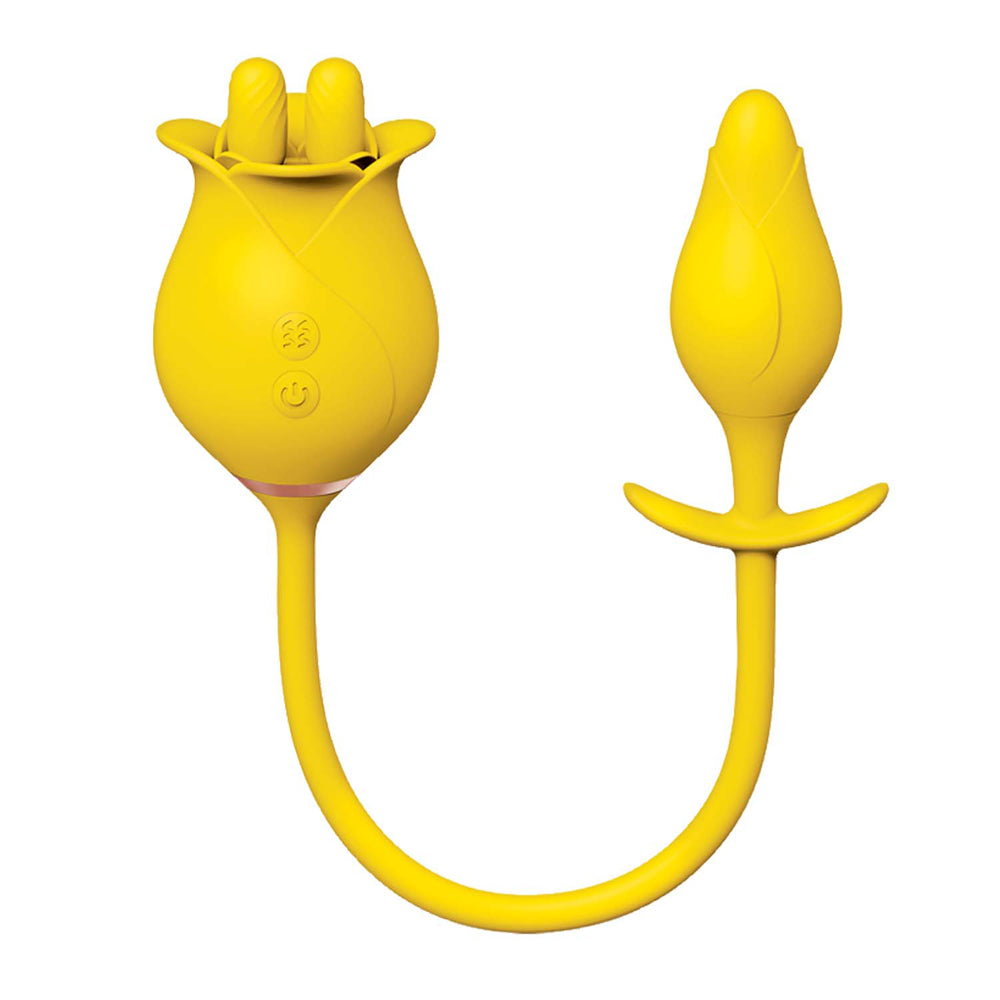 Clit-Tastic Tulip Finger Massager & Pleasure Plug Yellow | 782631316322 | Available at EroticWarehouse.com