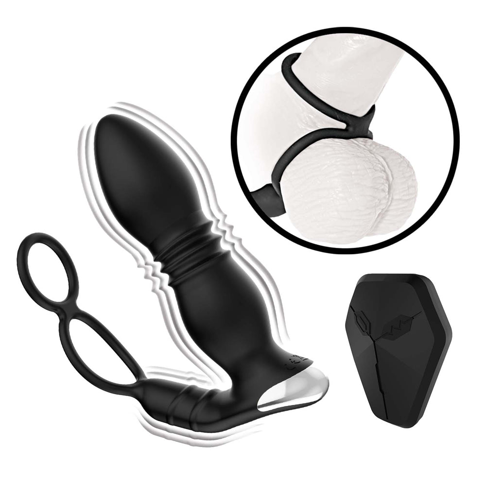 Ass-Sation Remote Thrusting Power Plug Black | 782631316506 | Available at EroticWarehouse.com