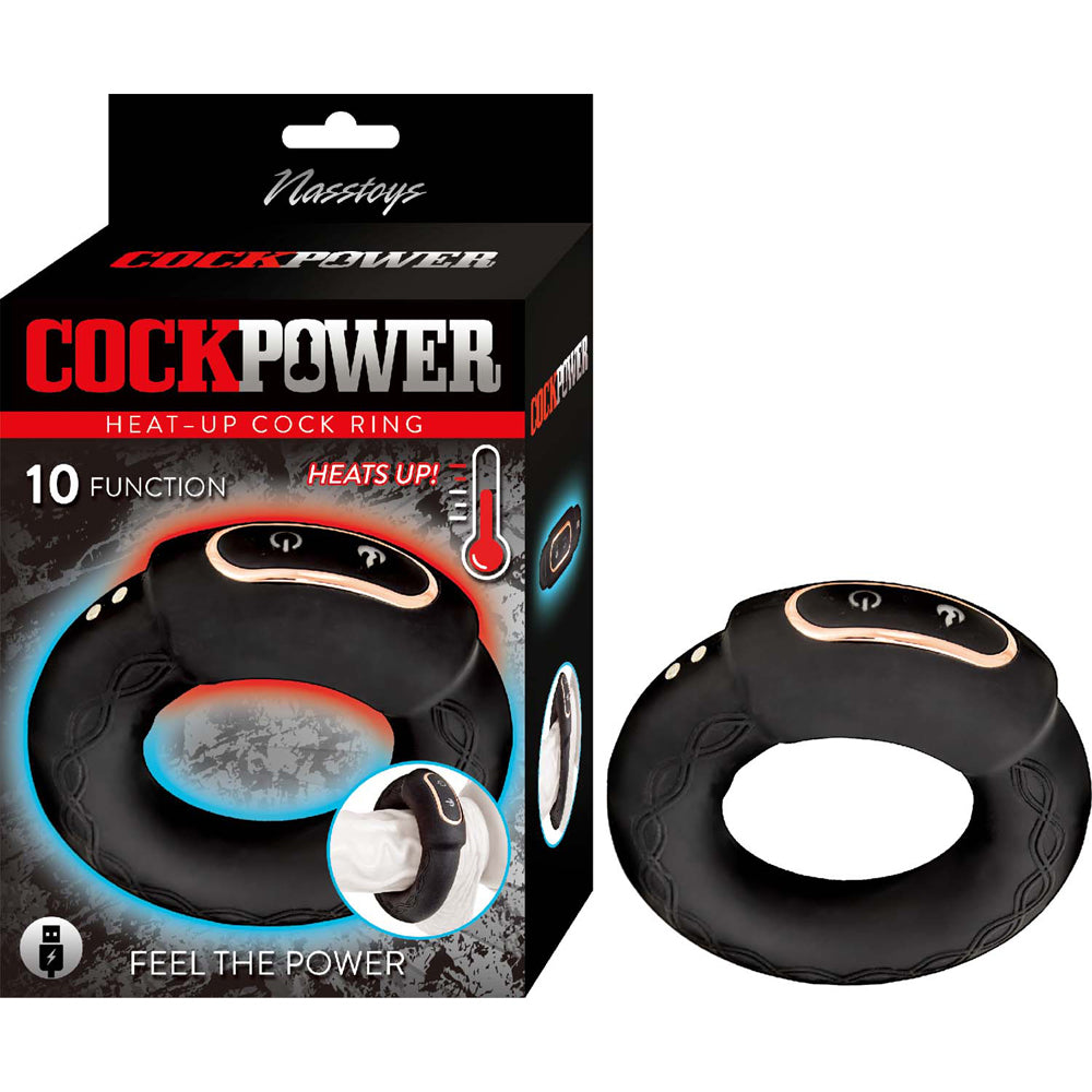 Cockpower Heat Up Cock Ring Black | 782631316902 | Available at EroticWarehouse.com