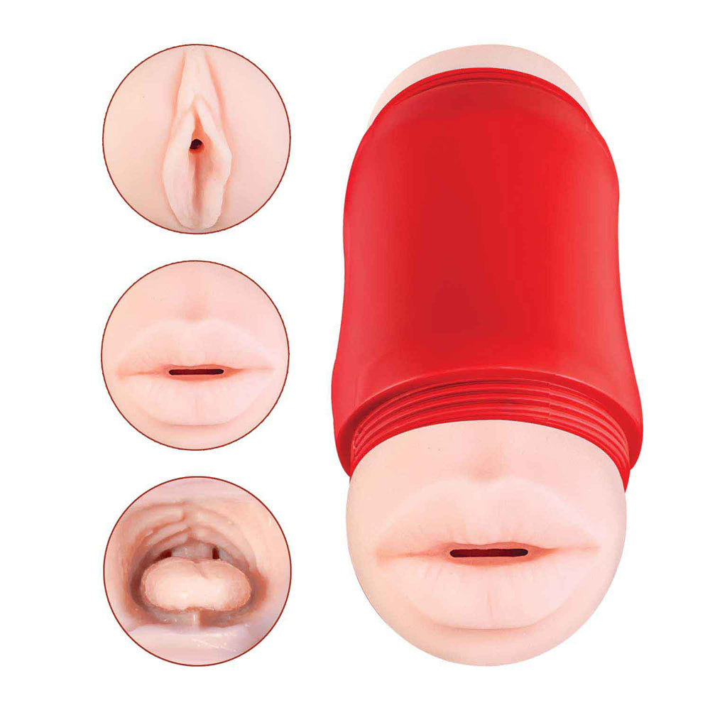 Delite Two Ways Mouth & Vagina Whte | 782631317909 | Available at EroticWarehouse.com