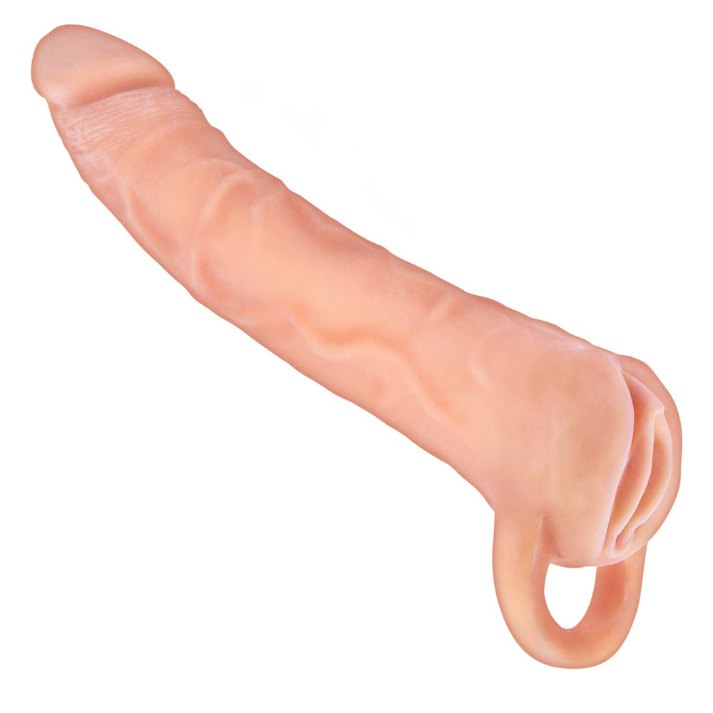 The Great Extender 2-In-1 9" Extender & Masturbator White | 782631319101 | Available at EroticWarehouse.com